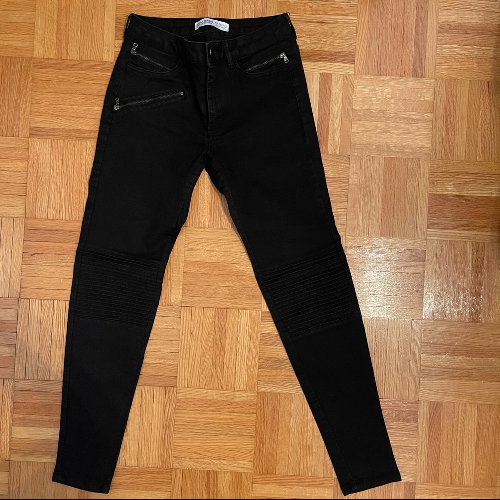 ZARA Zipper Biker Jeans